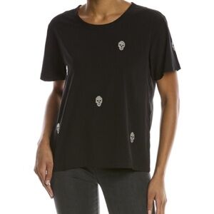 Chaser Black Boxy Beaded Skull 💀 Short Sleeve Tee